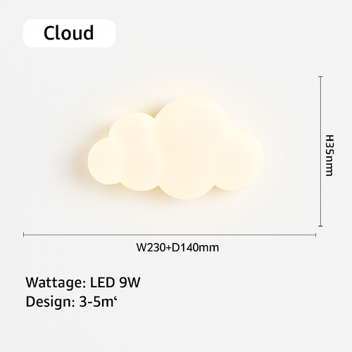 Applique murale en forme de nuage blanc pour chambre d'enfant - vue 7 sur 8