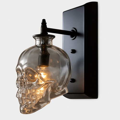 Applique murale en forme de tête de mort en verre Skull