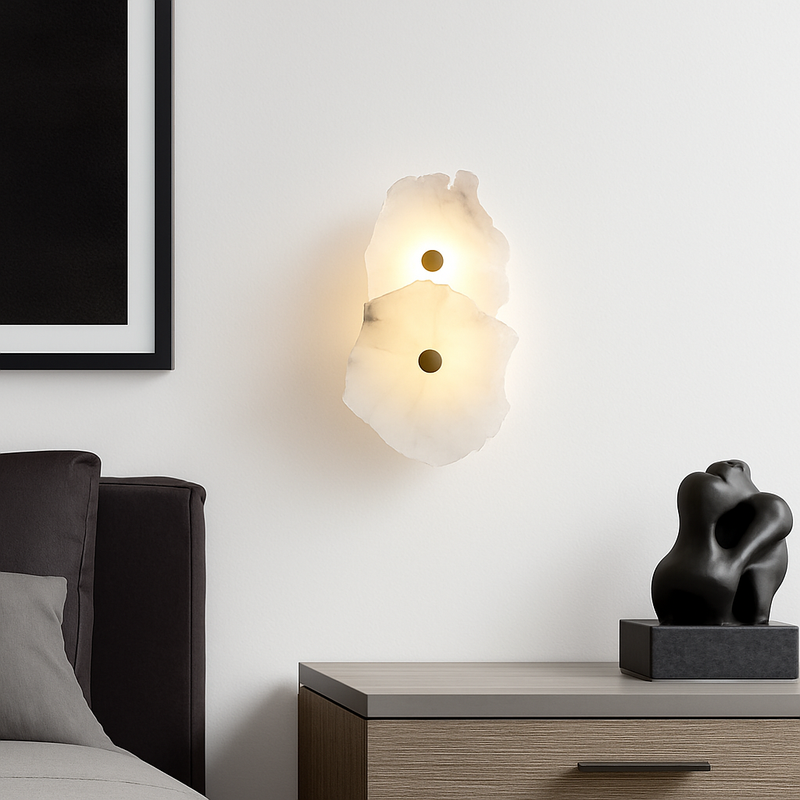 applique murale en marbre naturel et cuivre design moderne haut de gamme