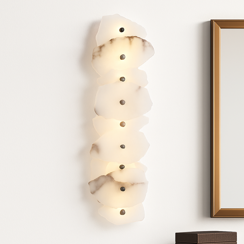 applique murale en marbre naturel et cuivre design moderne haut de gamme