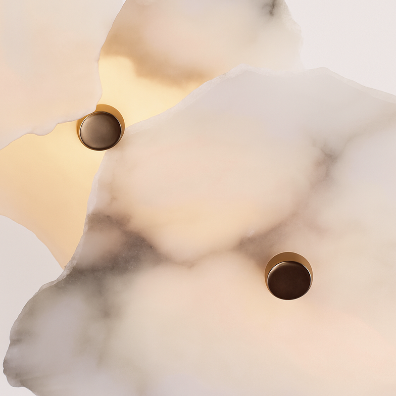 applique murale en marbre naturel et cuivre design moderne haut de gamme