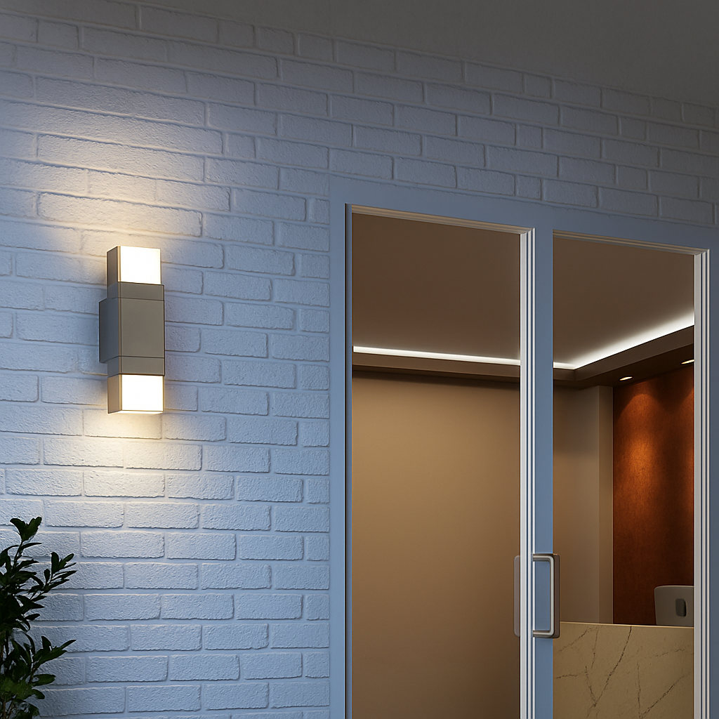 applique murale extérieure en aluminium avec capteur pir étanche minimaliste - vue 5 sur 10