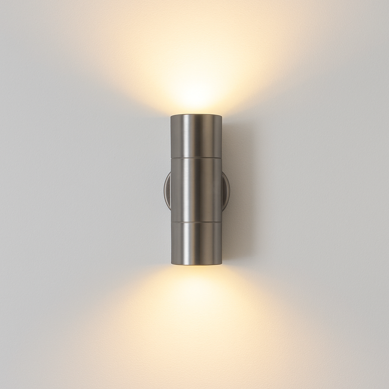 applique murale extérieure à led en acier inoxydable étanche à deux lumières