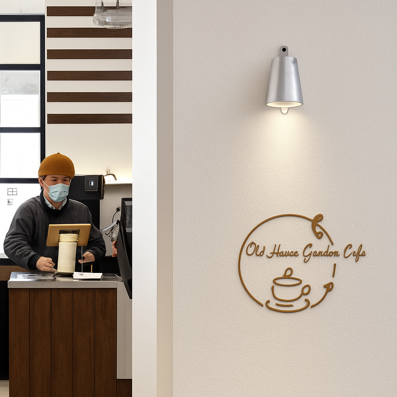 applique murale extérieure rétro industriel projecteur logo signe