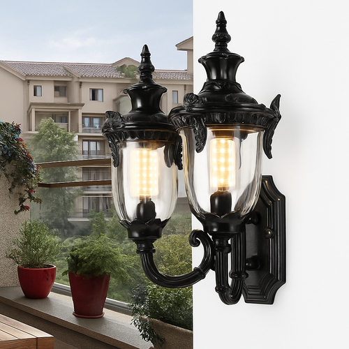 applique murale extérieure étanche double tête style européen rétro