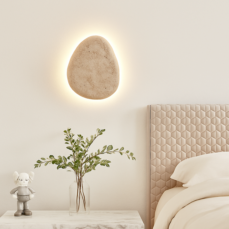 applique murale extérieure étanche en travertin naturel à led