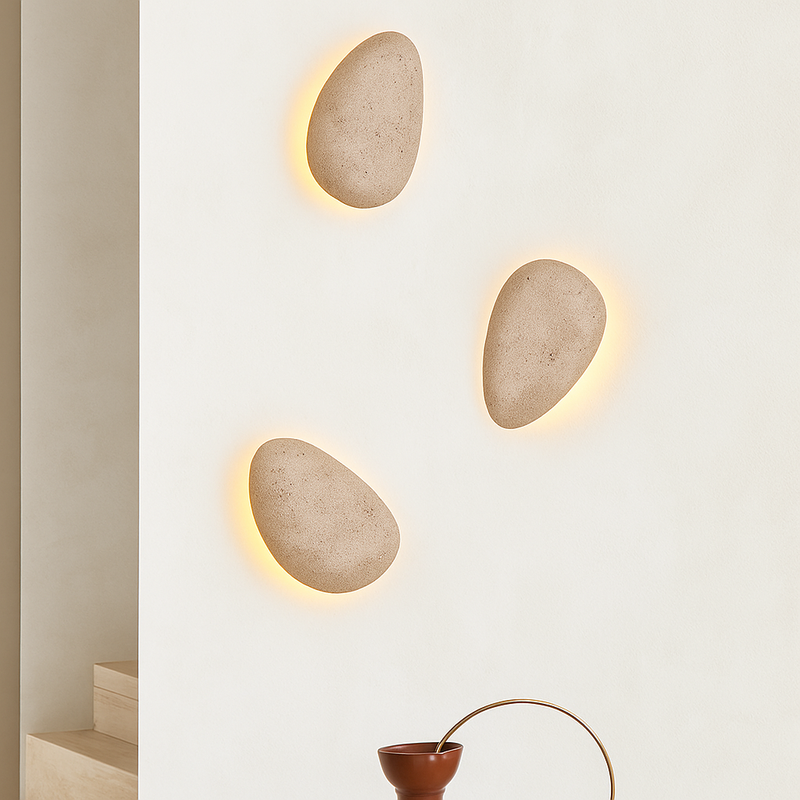 applique murale extérieure étanche en travertin naturel à led