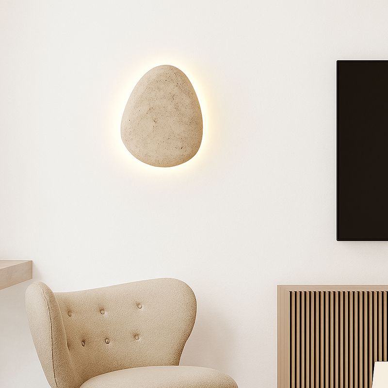 applique murale extérieure étanche en travertin naturel à led