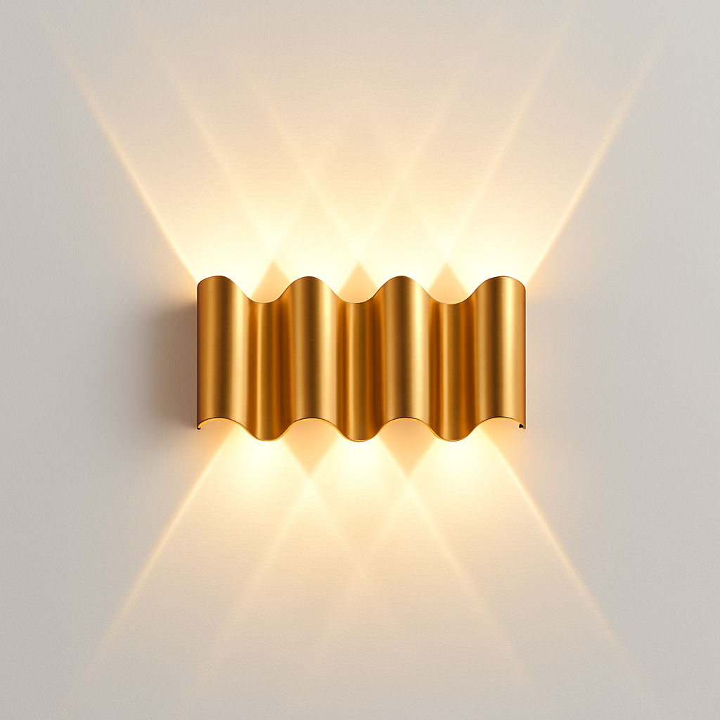 Applique murale extérieures imperméables modernes simples en aluminium lumière extérieure applique intérieure noir or fond applique murale luminaire