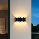 Applique murale extérieures imperméables modernes simples en aluminium lumière extérieure applique intérieure noir or fond applique murale luminaire
