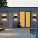 Applique murale extérieures imperméables modernes simples en aluminium lumière extérieure applique intérieure noir or fond applique murale luminaire
