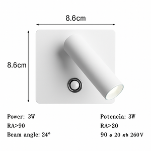 Integrated dimmable LED wall light with switch