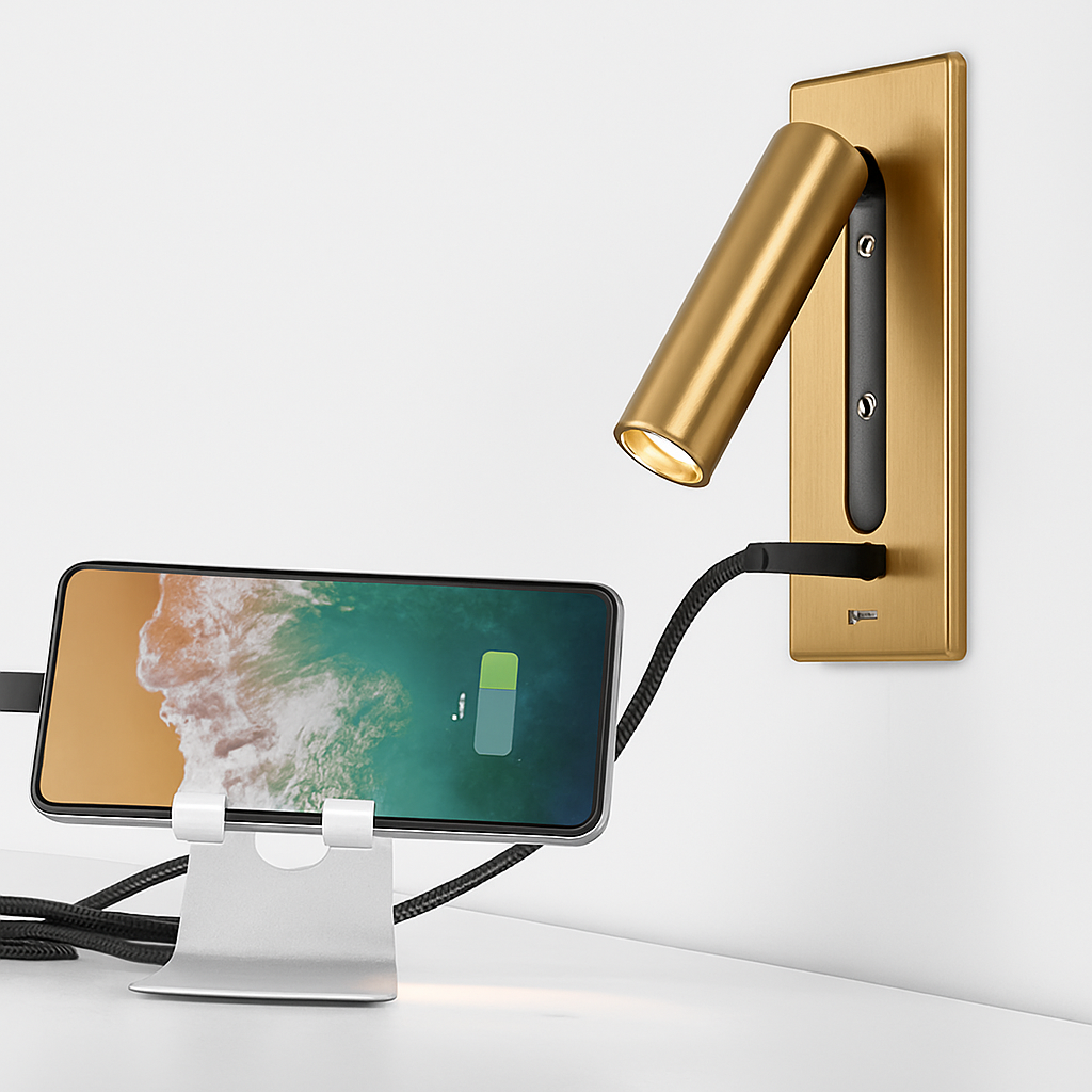 Applique murale intérieure 110-240V 3W avec chargement USB - vue 5 sur 12