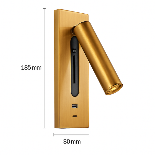 Applique murale intérieure 110-240V 3W avec chargement USB - vue 8 sur 12