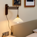 applique murale japonaise en bois vintage rétro abat-jour en céramique