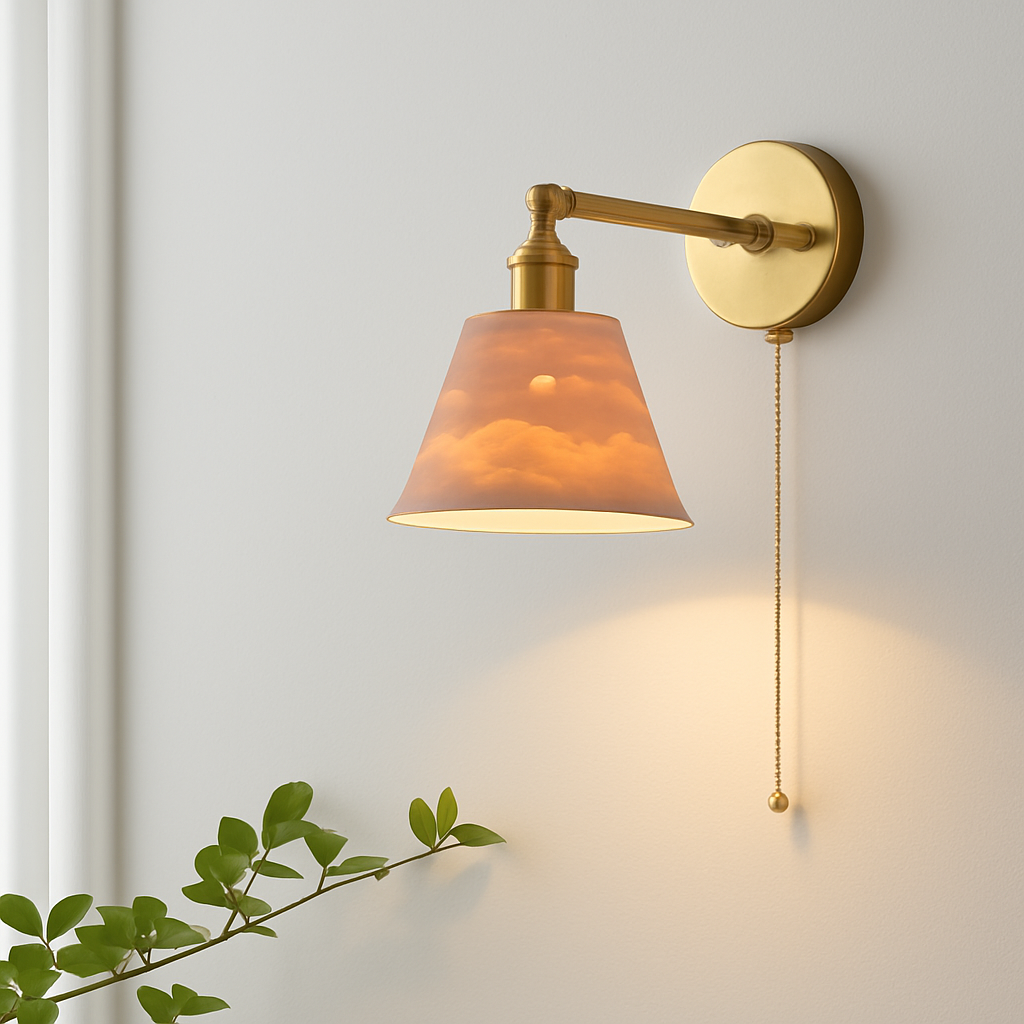 applique murale japonaise en céramique luminaire nordique en laiton - vue 5 sur 11