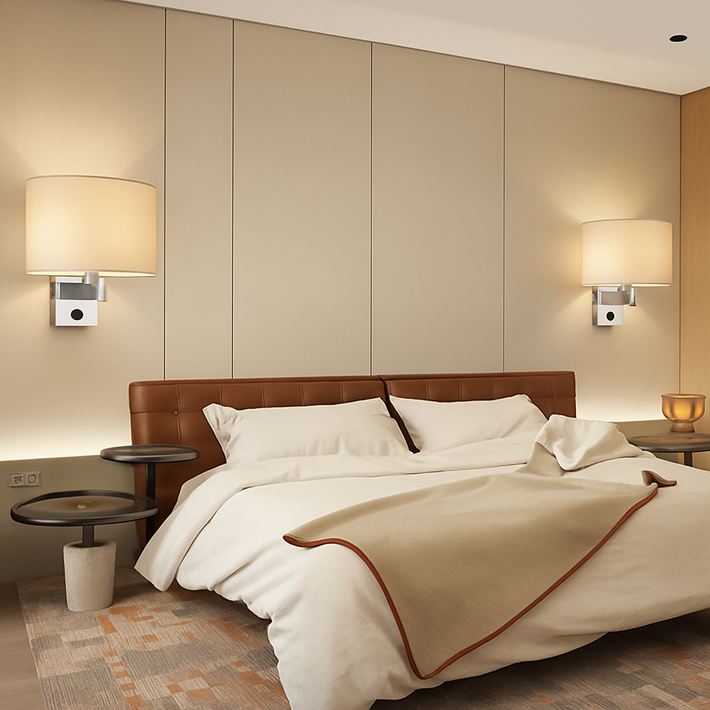 Applique murale Led avec abat-jour en tissu - vue 6 sur 12
