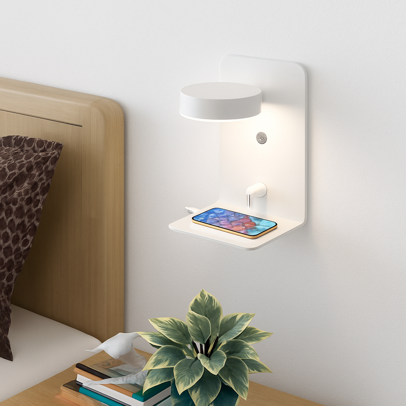 applique murale led avec chargeur usb et interrupteur décoratif