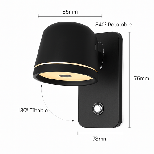 Applique murale LED avec variateur tactile et réglable Aisilan - vue 8 sur 8