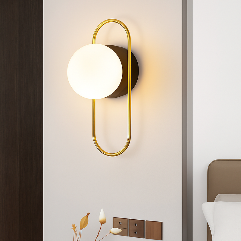 Applique murale LED boule de verre nordique pour salon intérieur chambre à coucher luminaire mural LED avec applique murale ampoule 7w G9 pour la maison