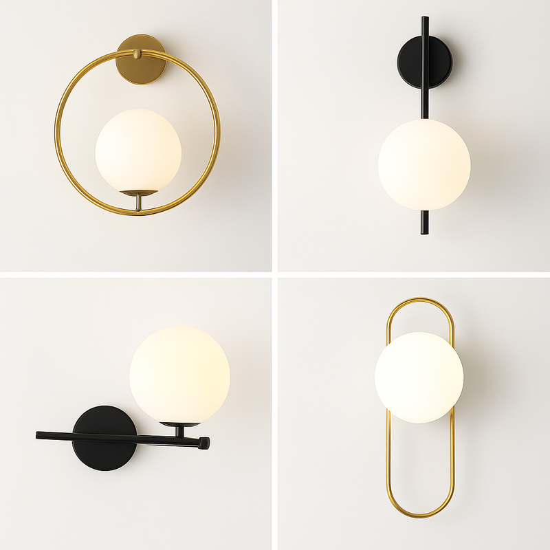 Applique murale LED boule de verre nordique pour salon intérieur chambre à coucher luminaire mural LED avec applique murale ampoule 7w G9 pour la maison