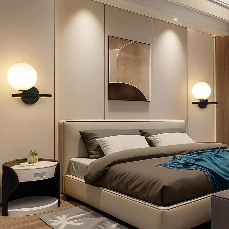 Applique murale LED boule de verre nordique pour salon intérieur chambre à coucher luminaire mural LED avec applique murale ampoule 7w G9 pour la maison