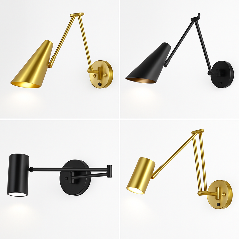 Applique murale LED à bras Long pivotant réglable avec capteur tactile moderne