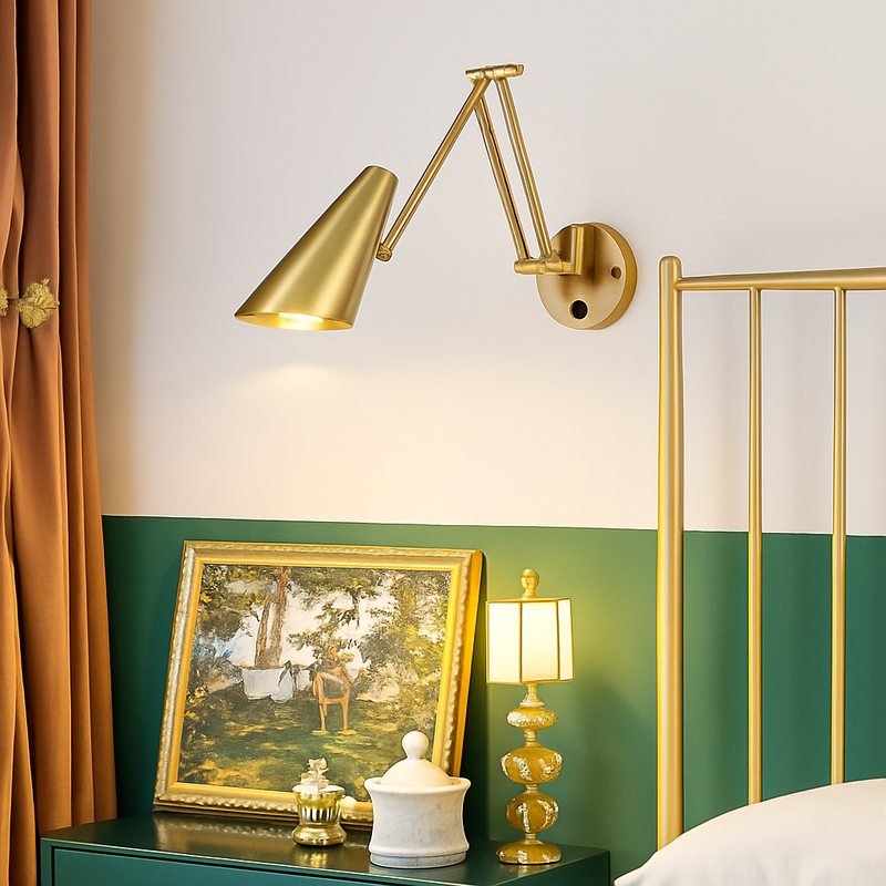 Applique murale LED à bras Long pivotant réglable avec capteur tactile moderne