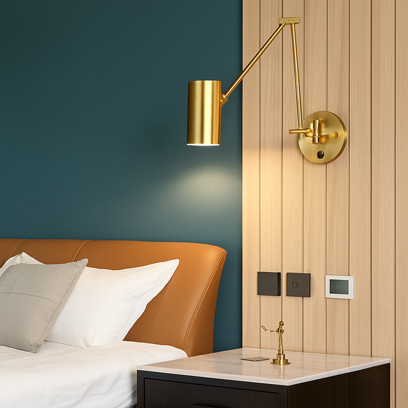 Applique murale LED à bras Long pivotant réglable avec capteur tactile moderne