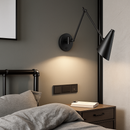 Applique murale LED à bras Long pivotant réglable avec capteur tactile moderne