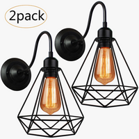 applique murale led cage vintage industrielle 2 pièces