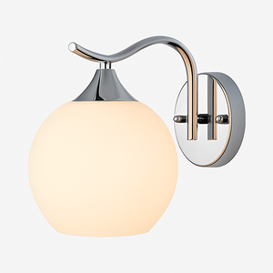 Chrome LED wall light with Creative glass ball