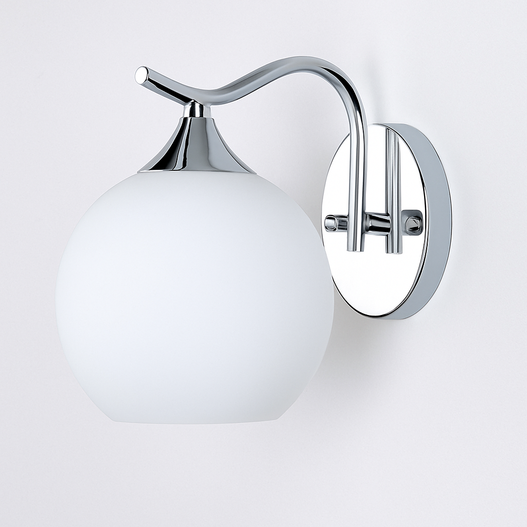 Applique murale LED chromé avec boule en verre Creative - vue 3 sur 5