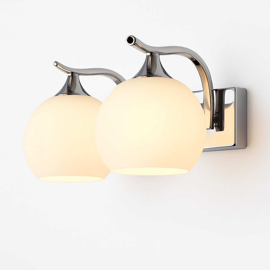 Applique murale LED chromé avec boule en verre Creative - vue 5 sur 5