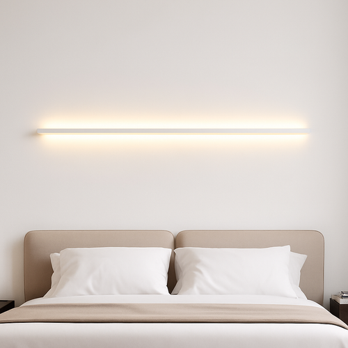 minimalist cuboid LED wall light in aluminum with dimmable remote control - vue 5 sur 22