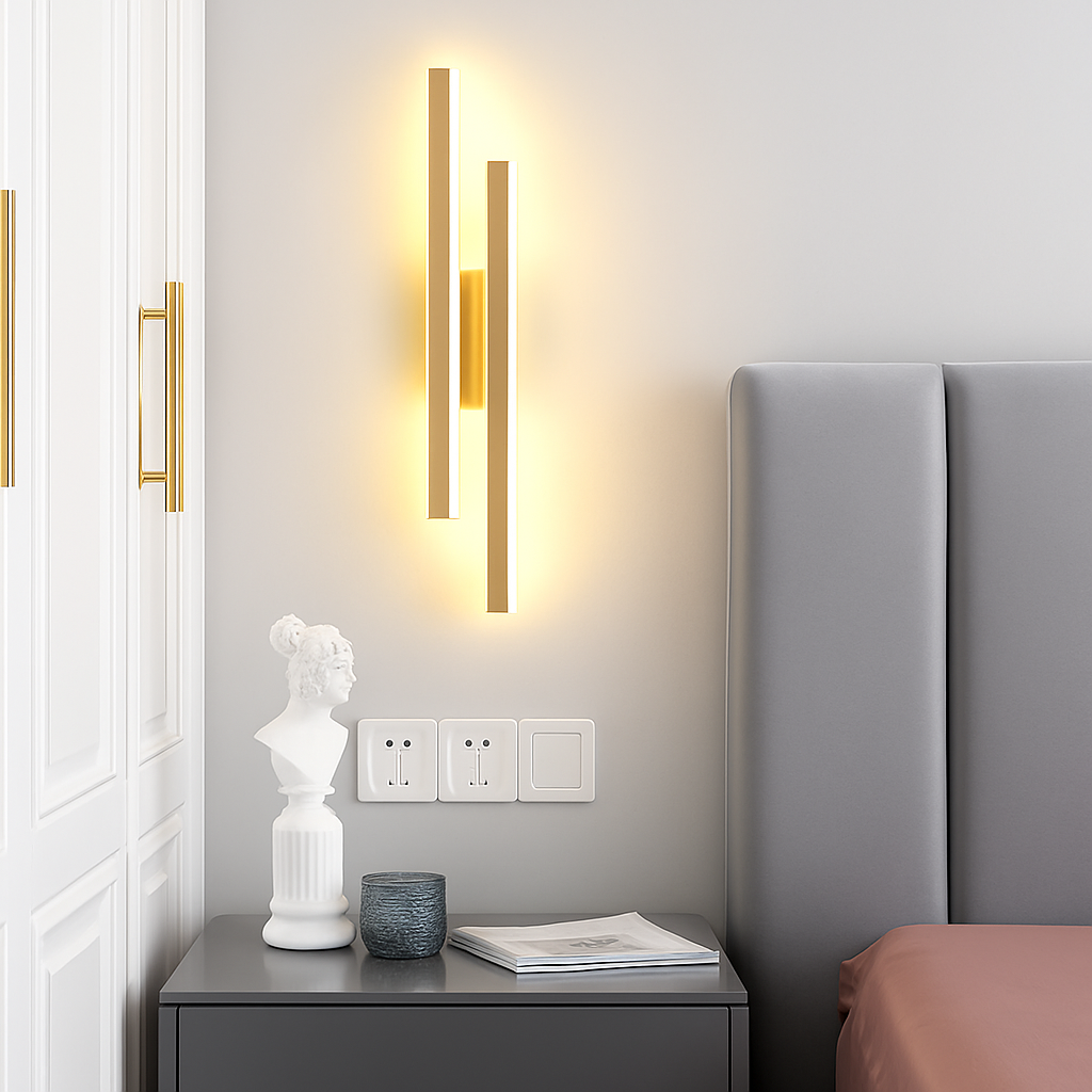 applique murale LED cuivre ligne tuyau acrylique abat-jour éclairage intérieur pour salon couloir luminaire - vue 5 sur 10