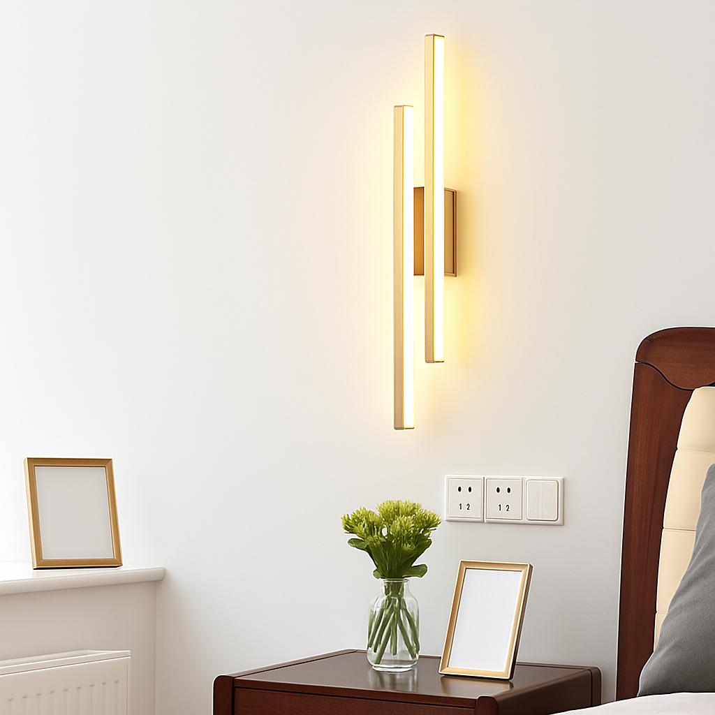 applique murale LED cuivre ligne tuyau acrylique abat-jour éclairage intérieur pour salon couloir luminaire - vue 8 sur 10