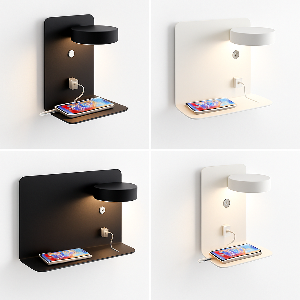 applique murale led décorative avec interrupteur et usb - vue 7 sur 15