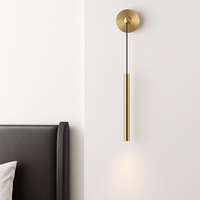 applique murale led de luxe en cuivre à hauteur réglable