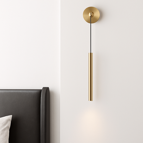 applique murale led de luxe en cuivre à hauteur réglable