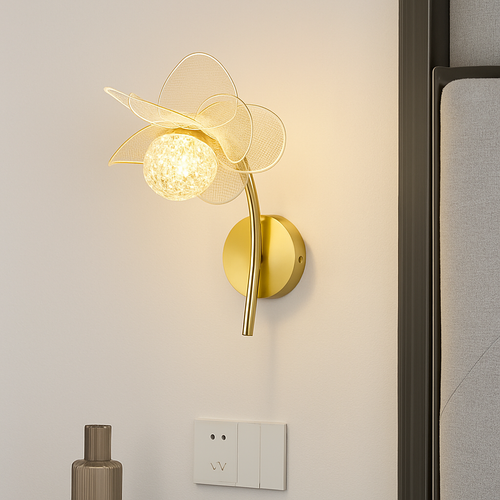 applique murale led de luxe en forme de fleur décorative