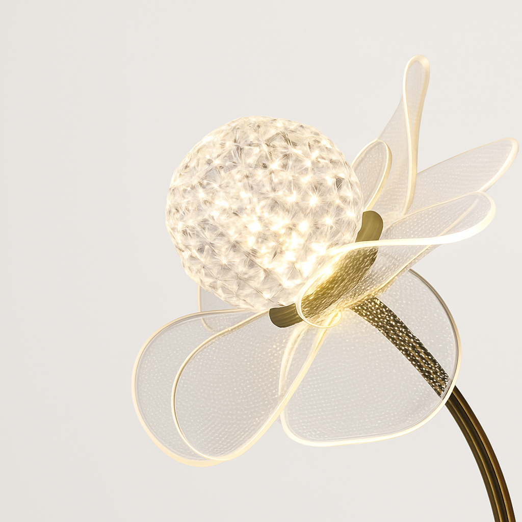 applique murale led de luxe en forme de fleur décorative - vue 6 sur 12