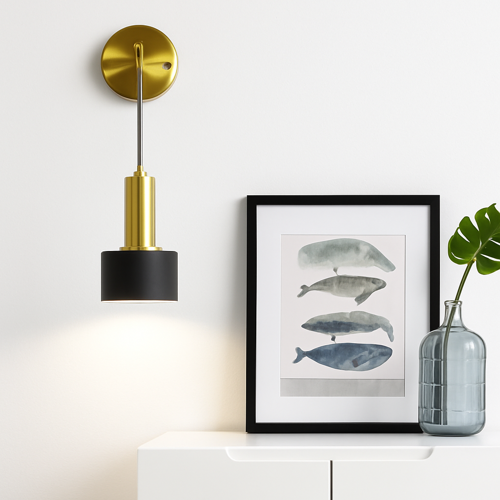 Applique murale LED design avec base doré et abat-jour métal Home - vue 4 sur 7