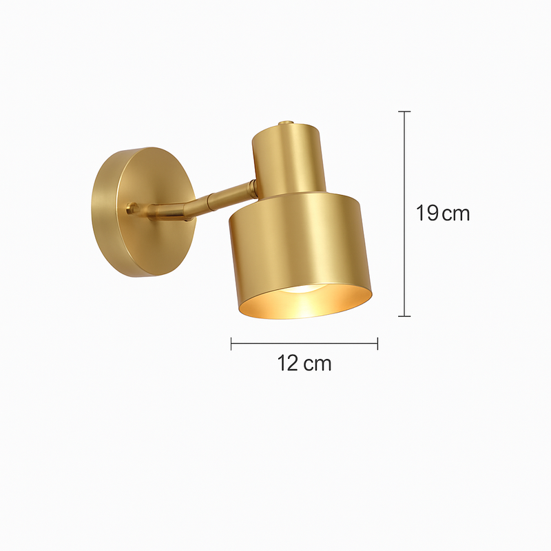 Applique murale LED design avec base doré et abat-jour métal Home