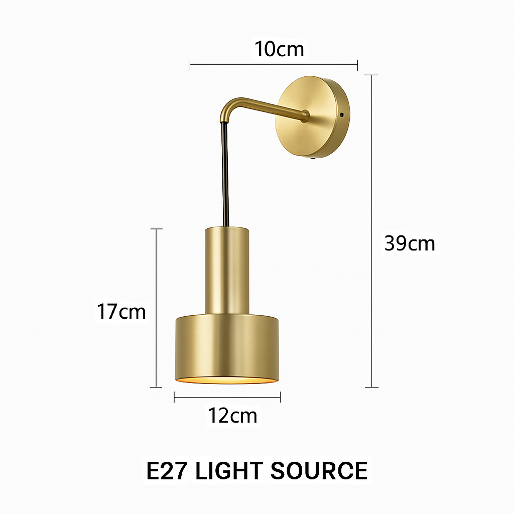 Applique murale LED design avec base doré et abat-jour métal Home - vue 7 sur 7