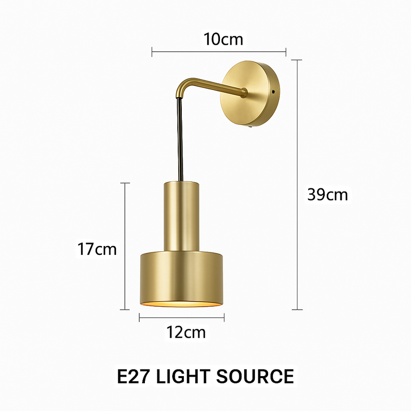 Applique murale LED design avec base doré et abat-jour métal Home