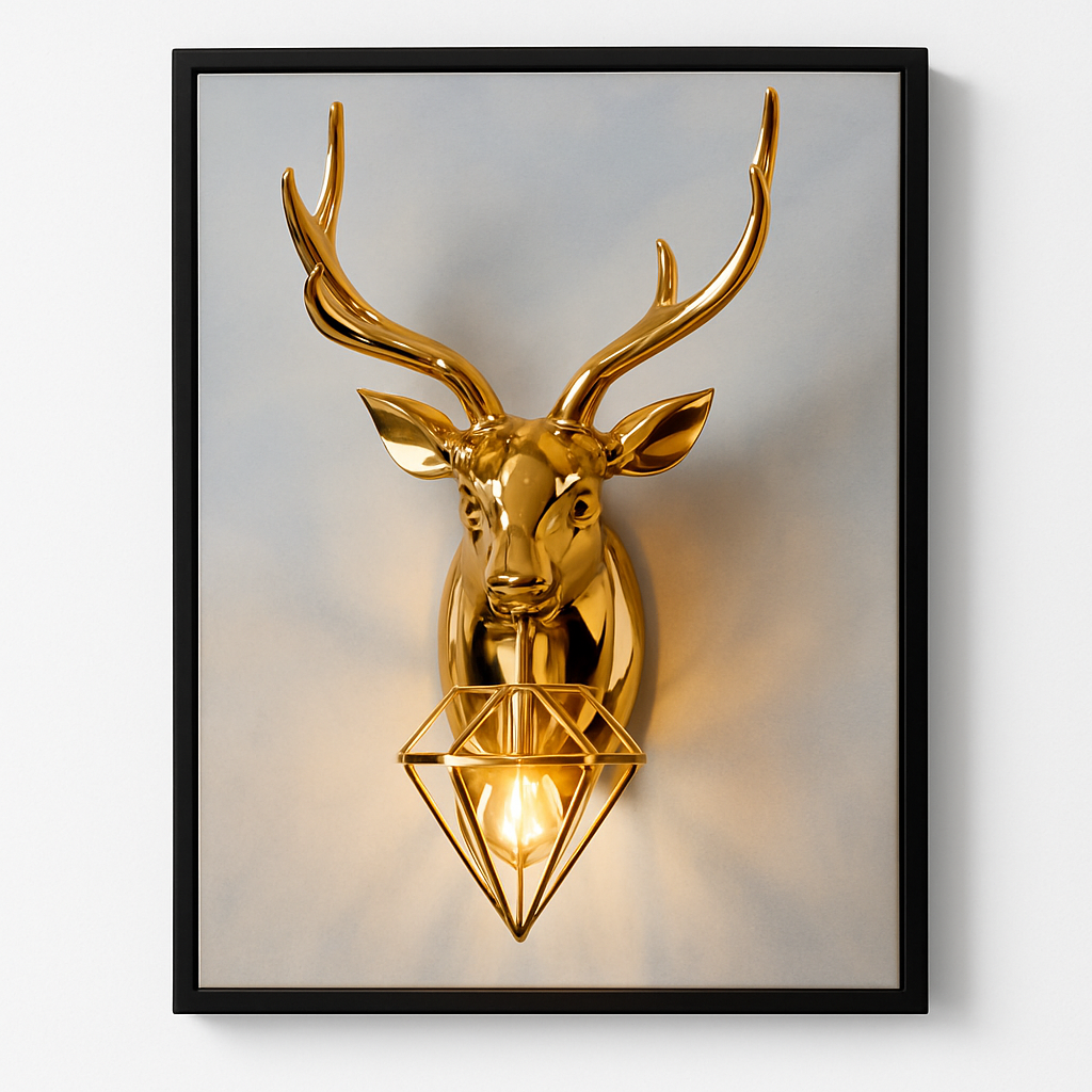 Applique murale LED design cerf (doré ou argenté) - vue 7 sur 7