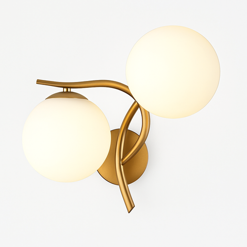 Applique murale LED design croisé avec boule de verre (noir ou doré) - vue 9 sur 8