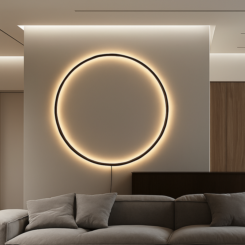 applique murale led design nordique avec prise usb ronde