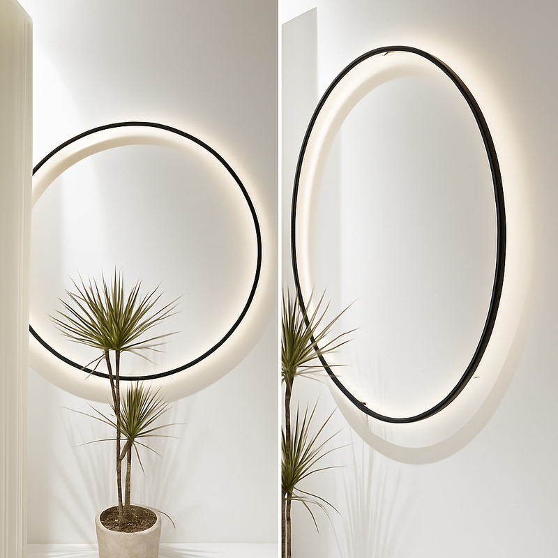 applique murale led design nordique avec prise usb ronde